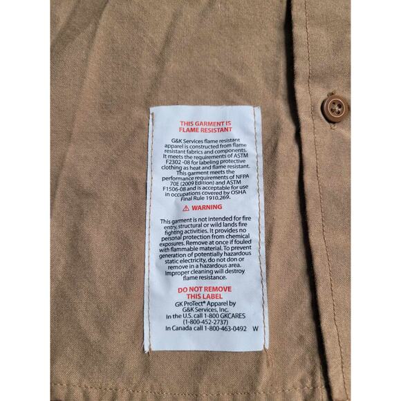 2724 ProTect Flame Resistant LS Button Down Khaki‎ Medium - Picture 5 of 7